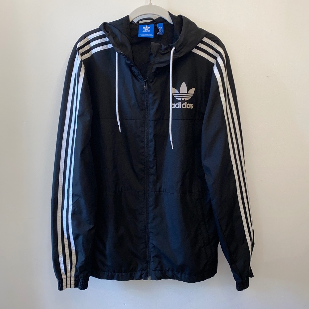 Very Good Condition Adidas Black hooded jacket size Medium